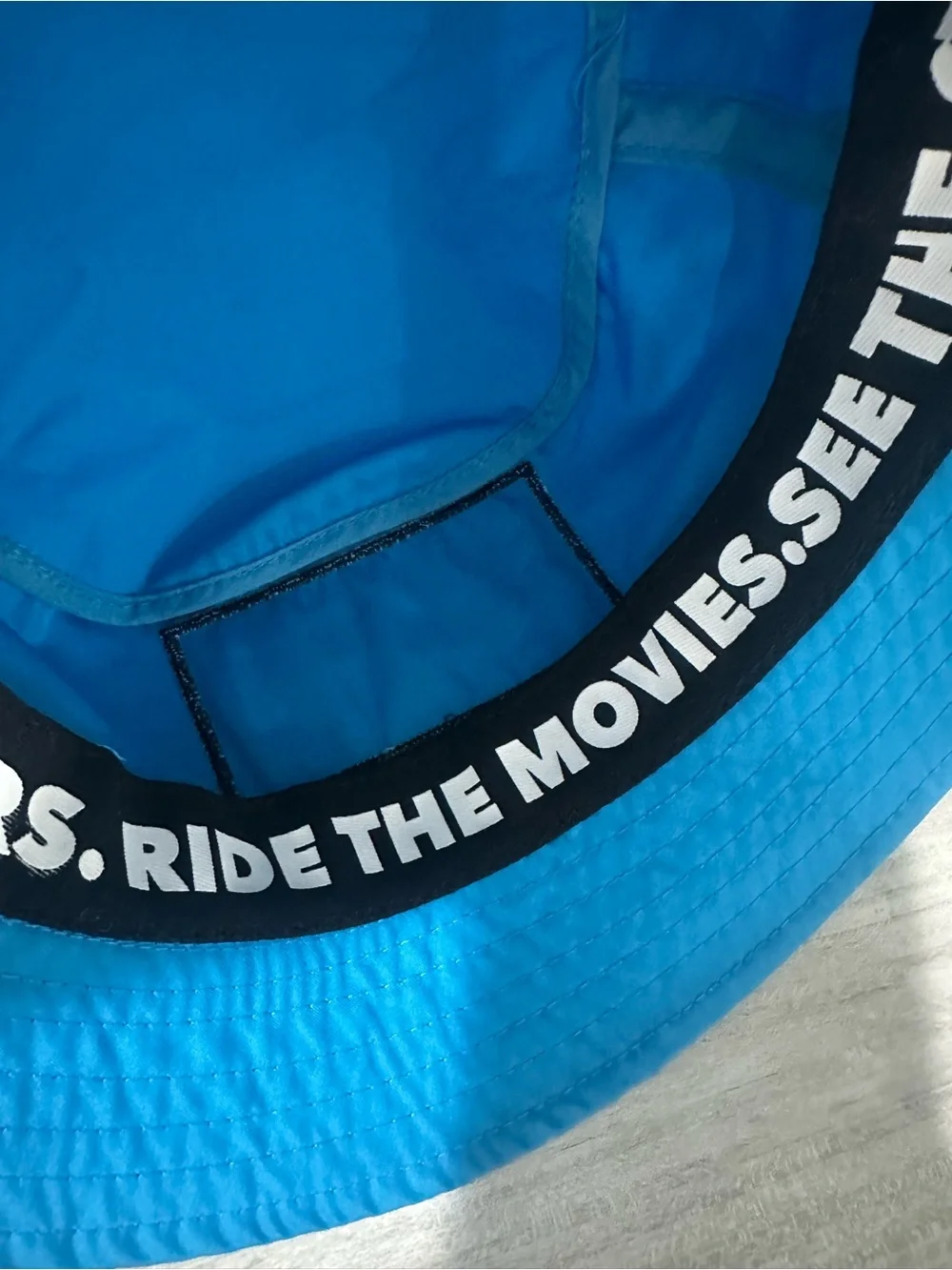 Universal Studios Neon Blue Retro Throwback Logo 30th Anniversary Bucket Hat
